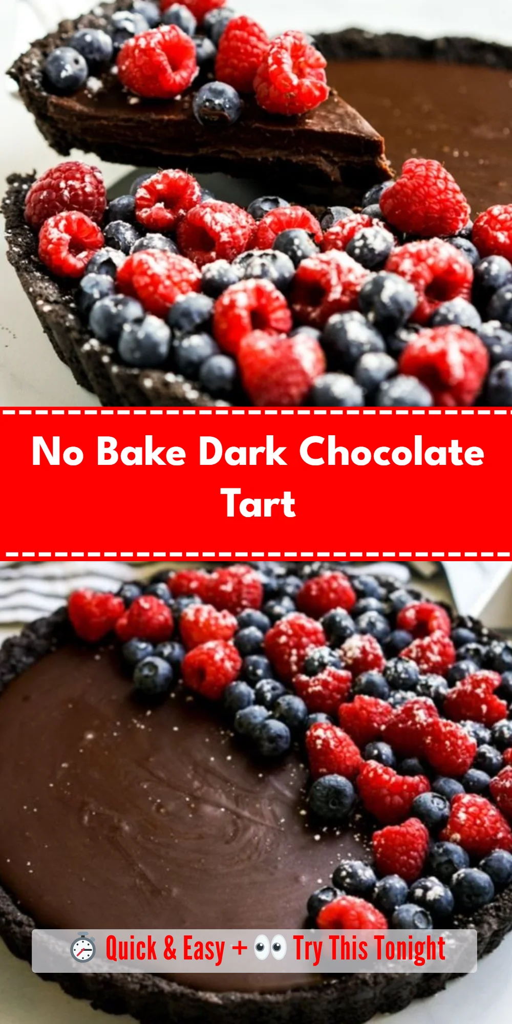 No Bake Dark Chocolate Tart