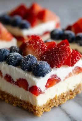 No-Bake Flag Cheesecake Bars decorated for a festive occasion