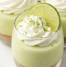 Delicious no-bake key lime pie mini dessert cups with a graham cracker crust