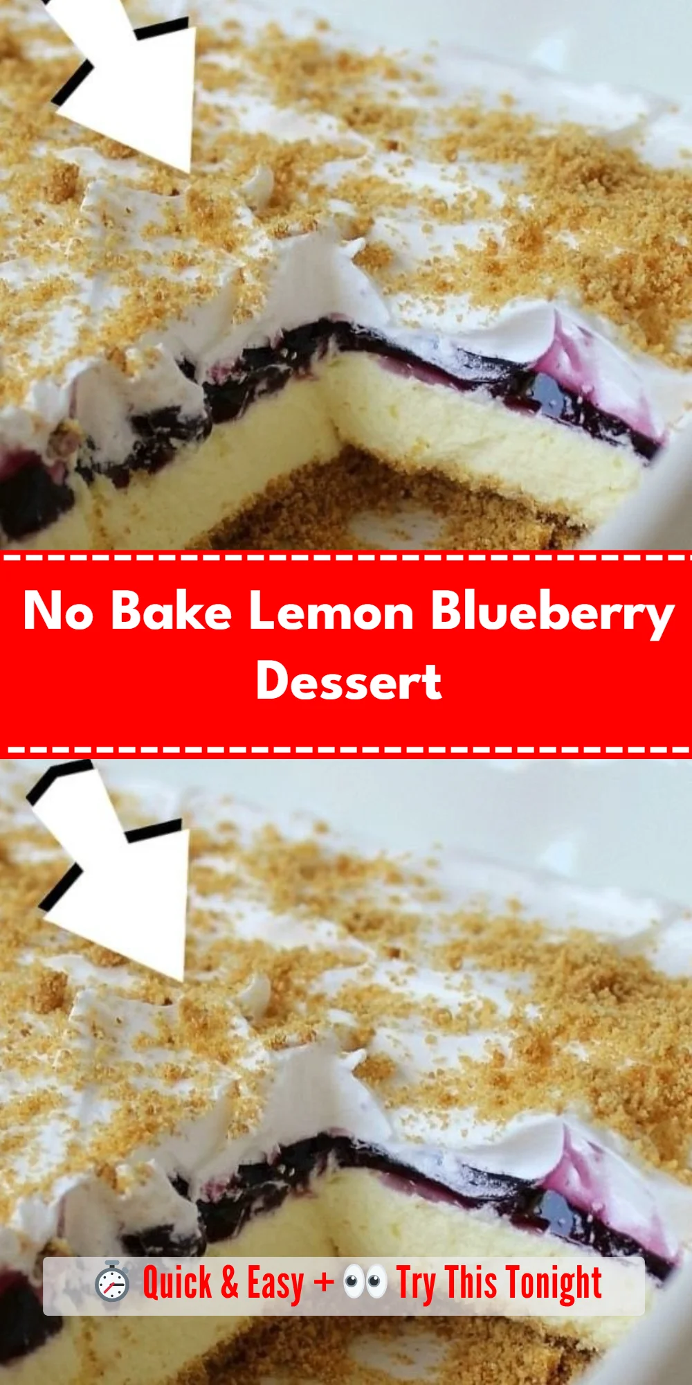 No Bake Lemon Blueberry Dessert