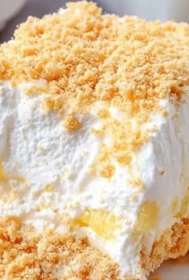 Delicious no-bake pineapple cream dessert in a serving dish