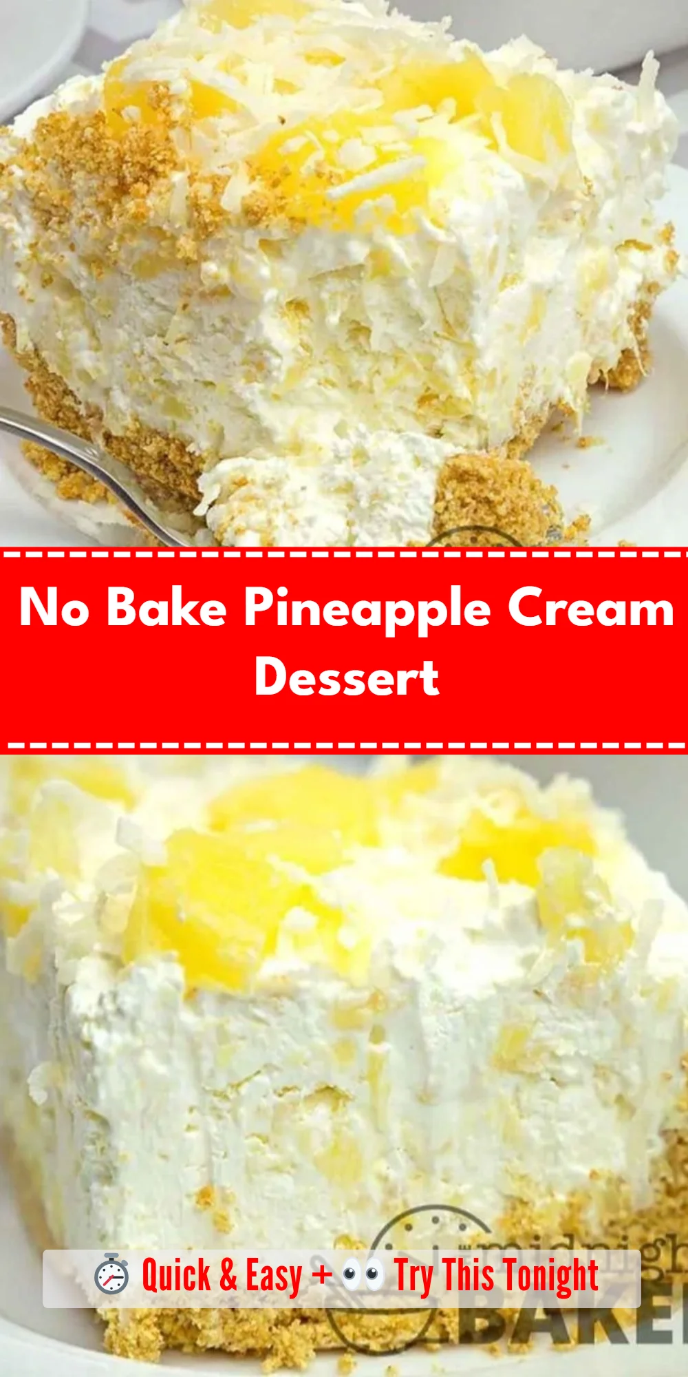 No Bake Pineapple Cream Dessert