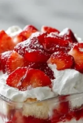 Delicious no-bake strawberry shortcake with fresh strawberries and whipped cream