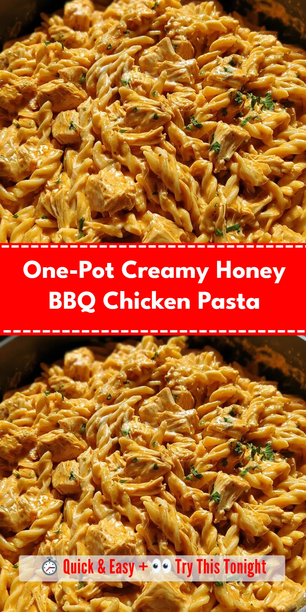 One-Pot Creamy Honey BBQ Chicken Pasta