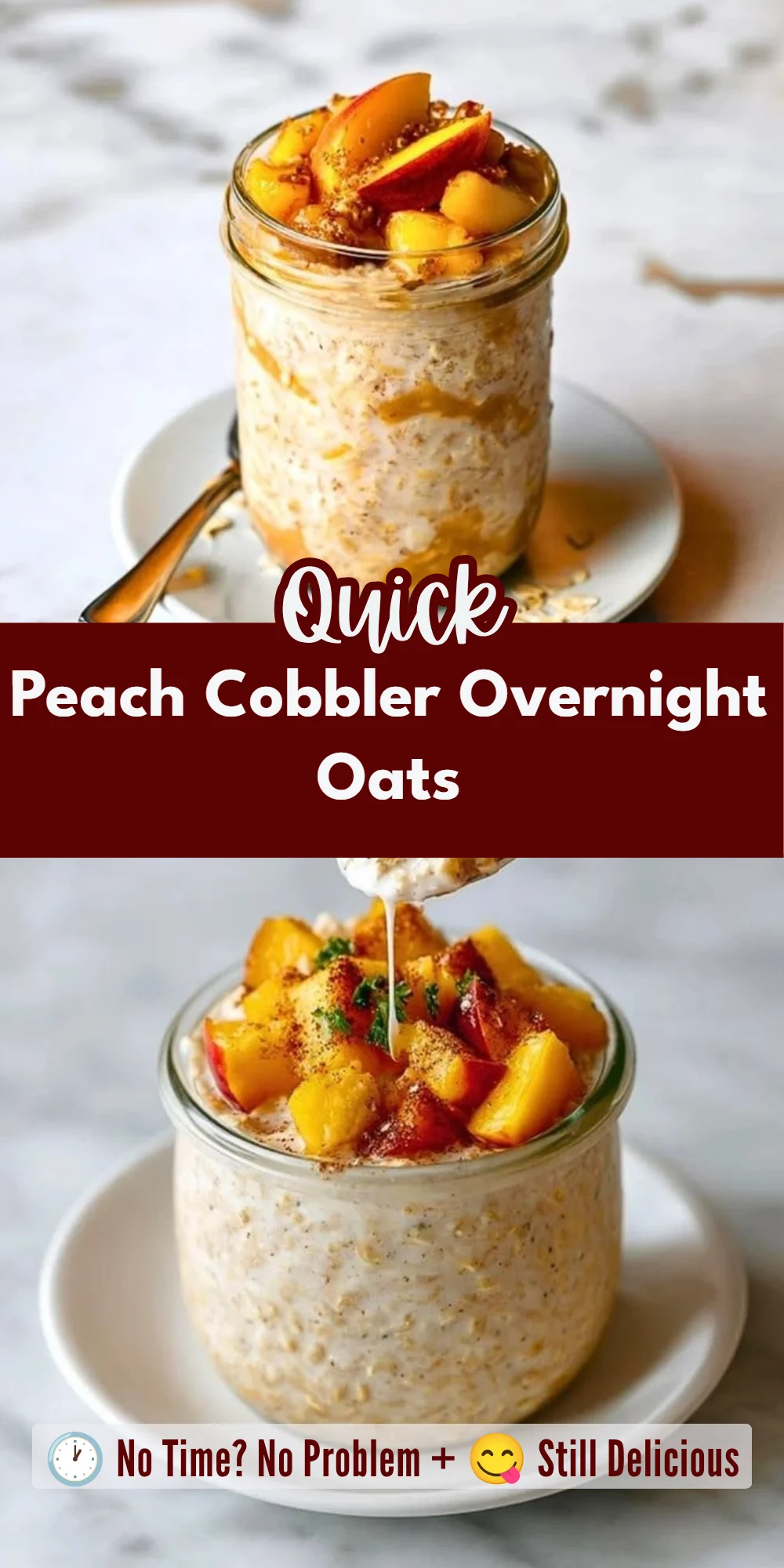 Peach Cobbler Overnight Oats