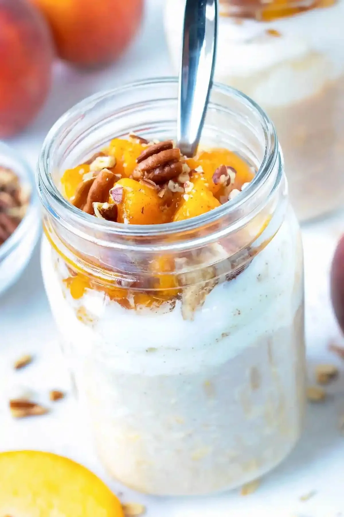 Peach Cobbler Overnight Oats