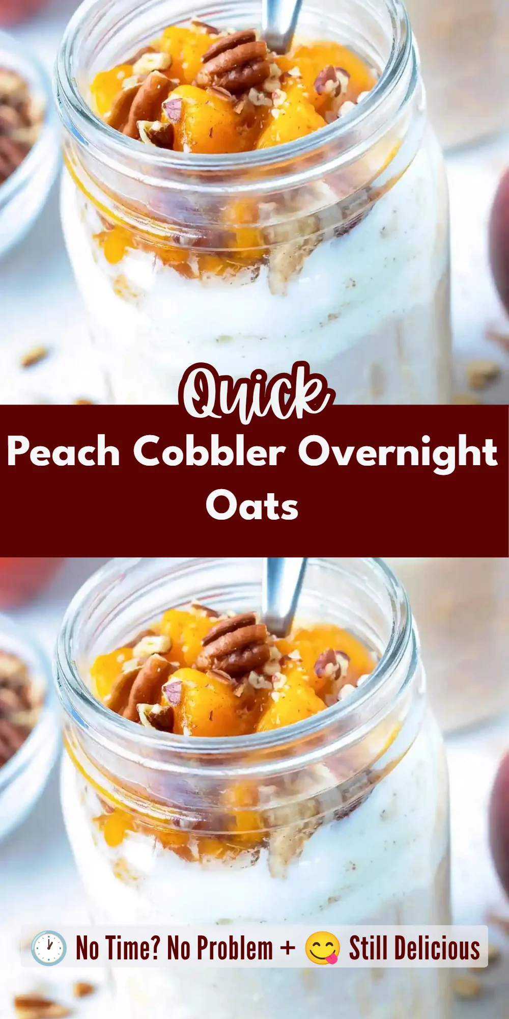 Peach Cobbler Overnight Oats