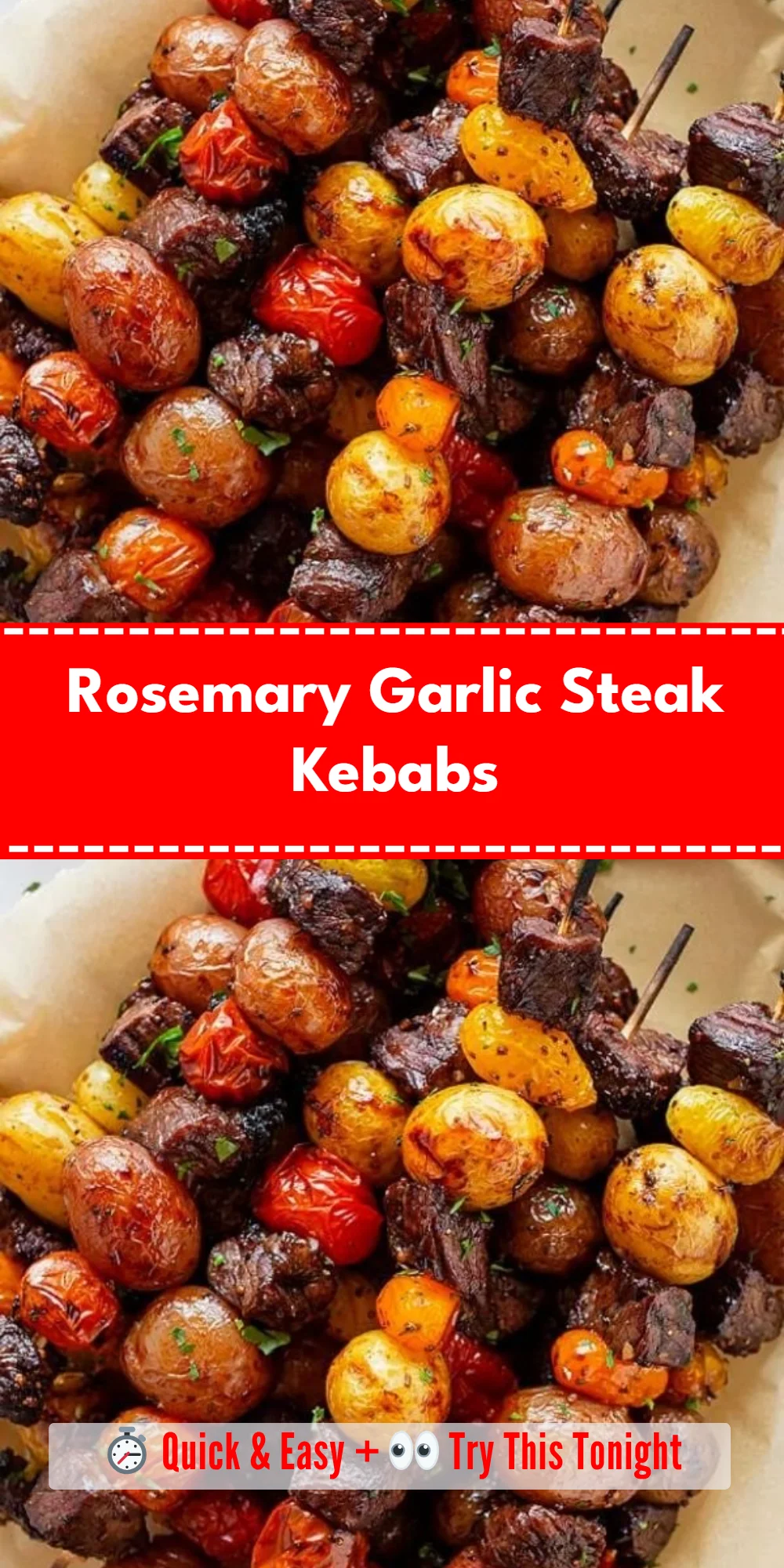 Rosemary Garlic Steak Kebabs
