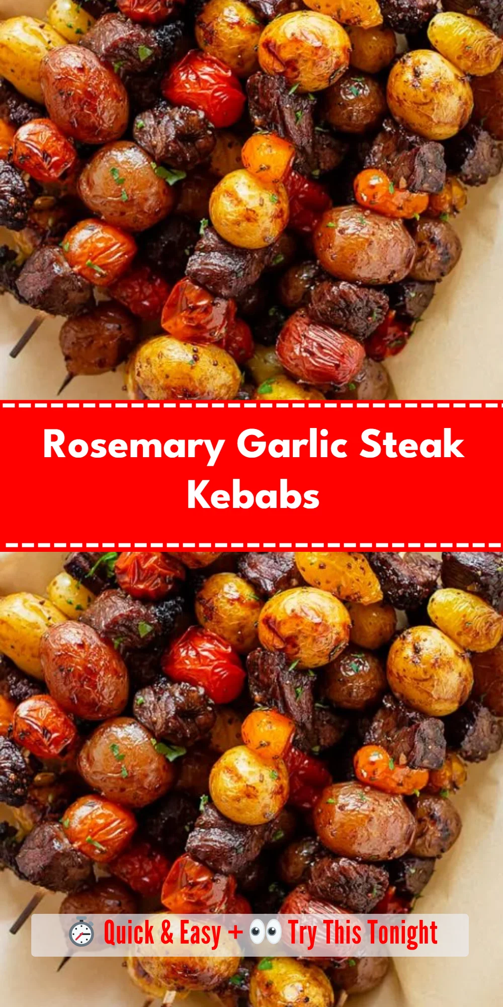 Rosemary Garlic Steak Kebabs