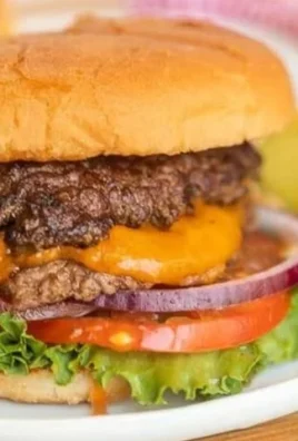 Delicious Smash Burger with fresh toppings and crispy edges