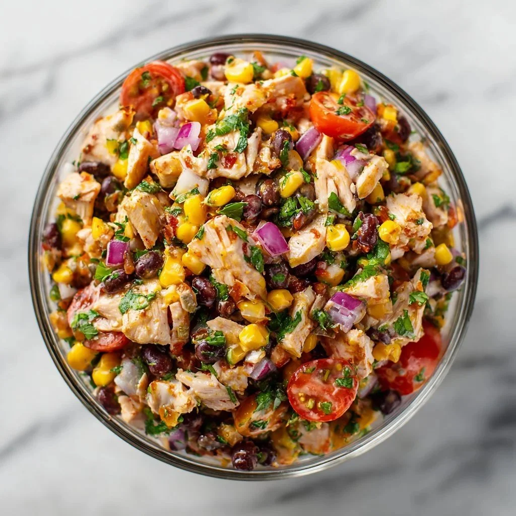 Fresh Southwest Chicken Salad Bowl with grilled chicken and vibrant toppings