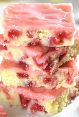 Delicious strawberry lemon blondies fresh out of the oven
