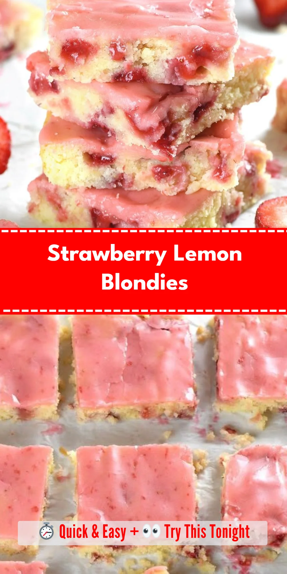 Strawberry Lemon Blondies