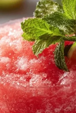 Refreshing summer watermelon slushie in a glass