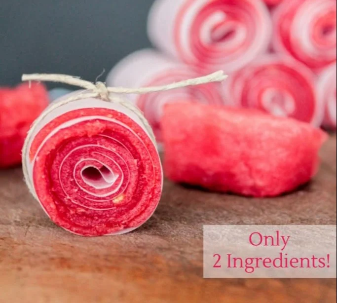 Homemade watermelon fruit leathers, a healthy and tasty snack option.