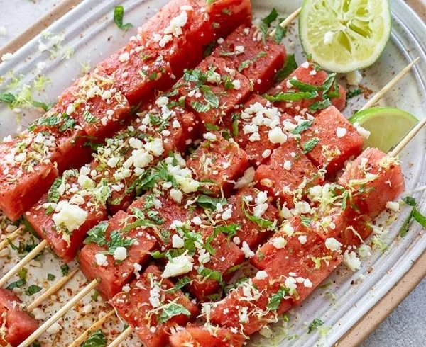 Watermelon Skewers with Tajin