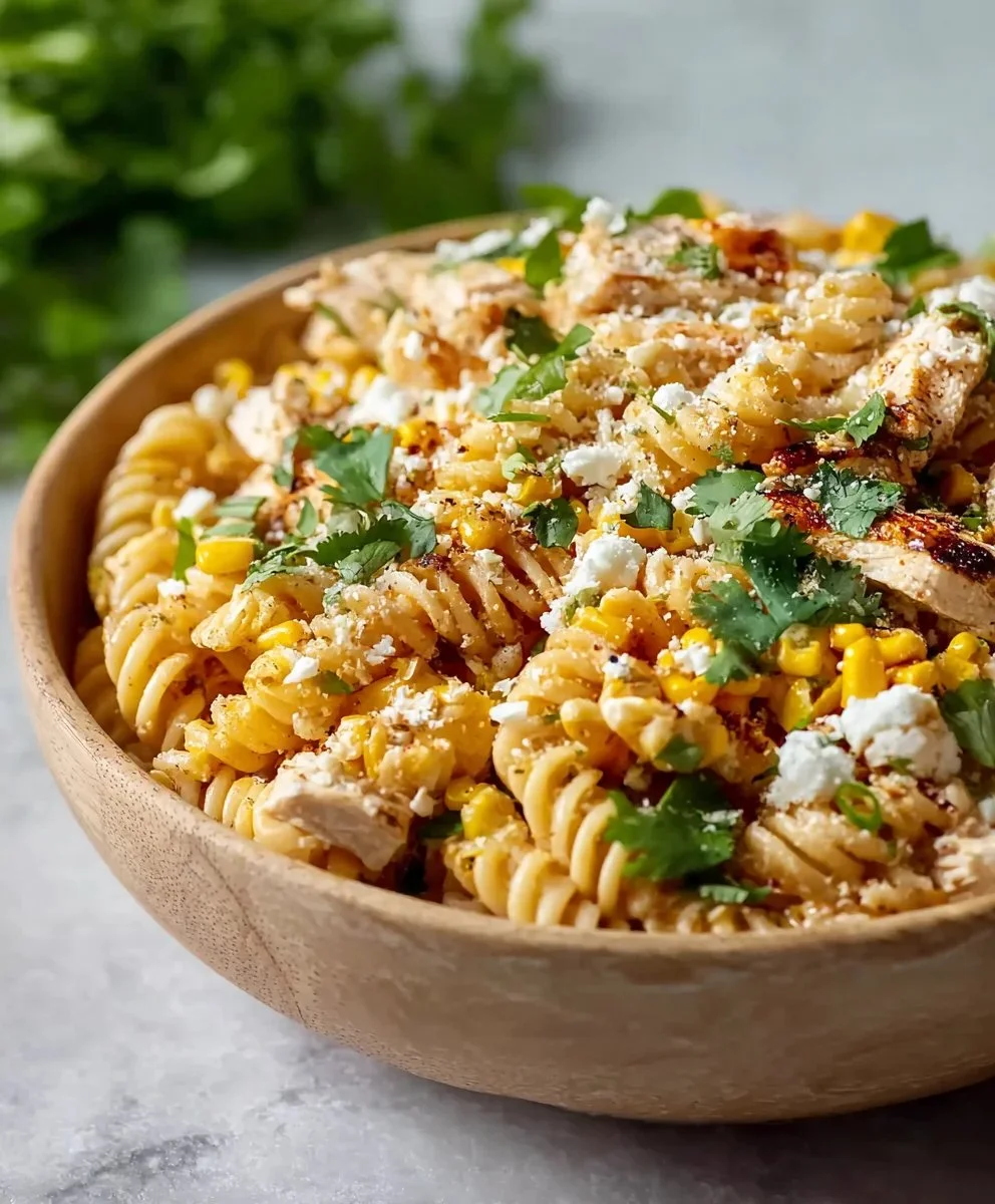 Zesty Mexican Street Corn Chicken Pasta Salad