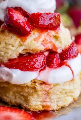 Classic Strawberry Shortcake with fresh strawberries and whipped cream