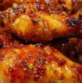 Crispy honey garlic chicken drumsticks baked to perfection with a savory glaze.