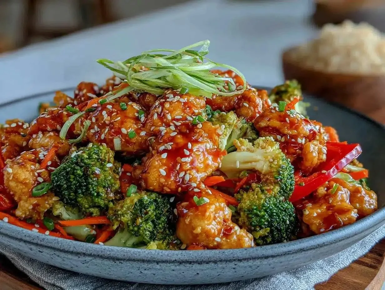 Healthy chicken stir-fry dish, perfect for gestational diabetes-friendly meals.