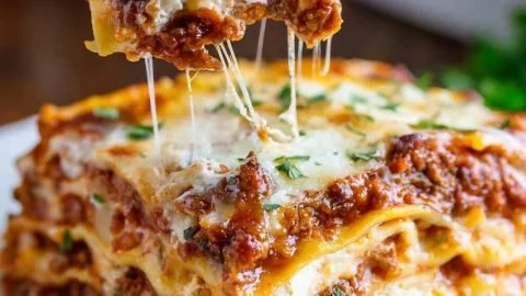 Easy lasagna with ricotta baked to perfection for family gatherings