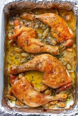 Easy oven-roasted French garlic chicken with herbs and spices