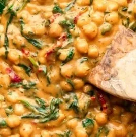 Delicious Marry Me Chickpeas recipe showcasing cooked chickpeas with spices.