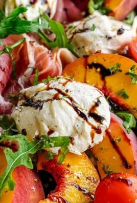 Delicious Peach Burrata Salad with fresh ingredients for a summer dish