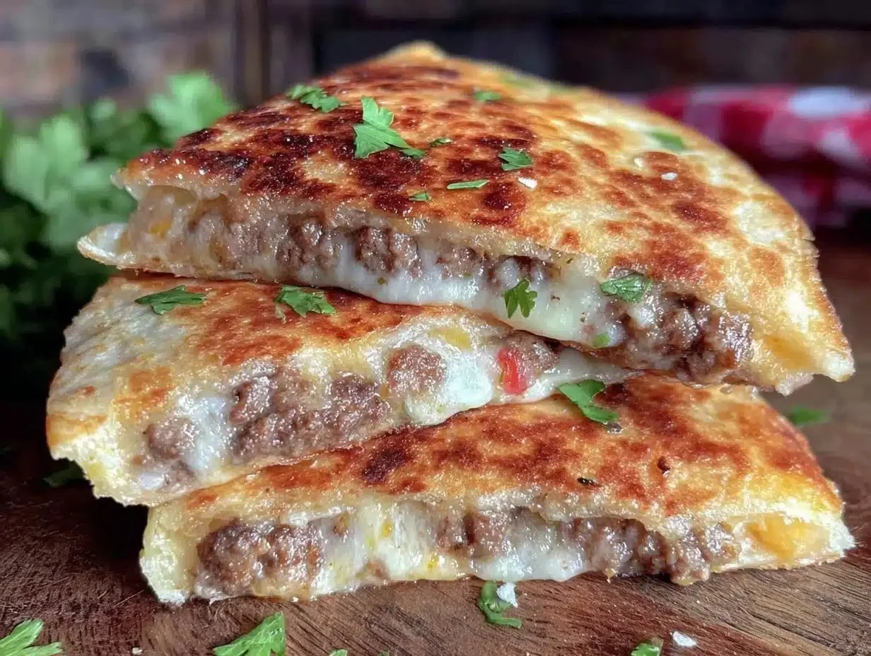 Delicious Smashburger Quesadillas served with toppings and sides.