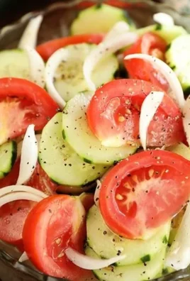 Fresh Tomato, Cucumber, and Onion Salad served in a bowl